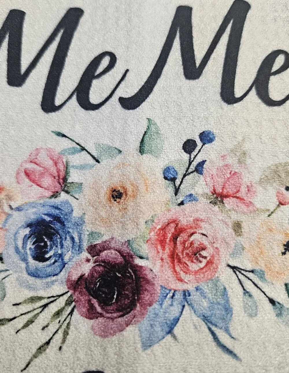 NEW! Best MeMe Ever Floral Waffle Weave Kitchen Dish Towel 16x24